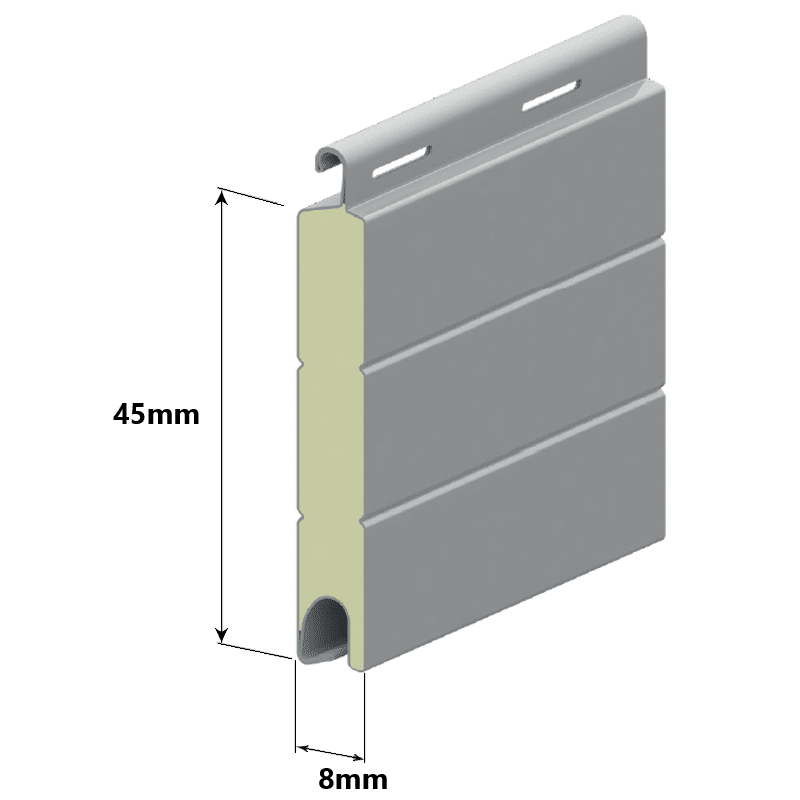 Lama de persiana aluminio térmica curva 45mm