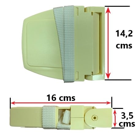 Recogedor exterior abatible TONDO cinta 20 mm. Pintas — Metalúrgica Arandes