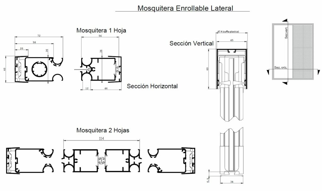 mosquitera enrollable lateral para puerta 1 hoja
