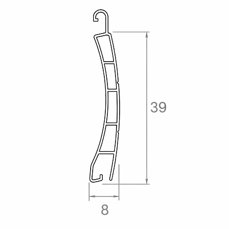 persiana enrollable de pvc 39mm curva