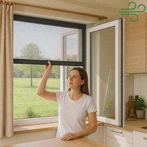 mosquitera enrollable antiviento