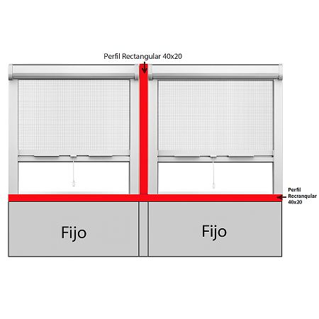 perfil rectangular 40 x 20 mm (cortado a medida)