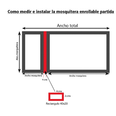 perfil rectangular 40 x 20 mm (cortado a medida)