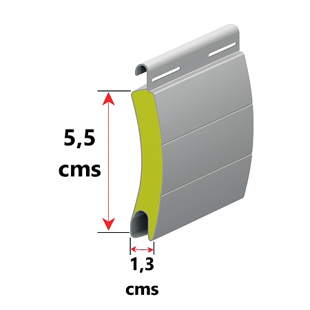 persiana enrollable aluminio térmico 55mm curva (fabricada a medida)
