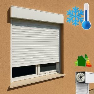 persiana cajón de aluminio exterior con lamas alta densidad (sin obra y fabricada a medida)