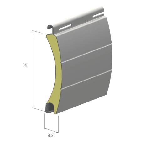 persiana enrollable aluminio térmico 39mm curva