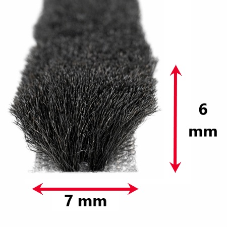 felpudo para guía h 25 de persiana 7 x 6mm