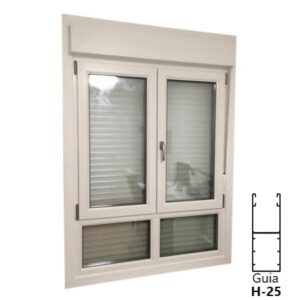 cassonetto in pvc guida lamelle in alluminio h 25 (nuova costruzione)