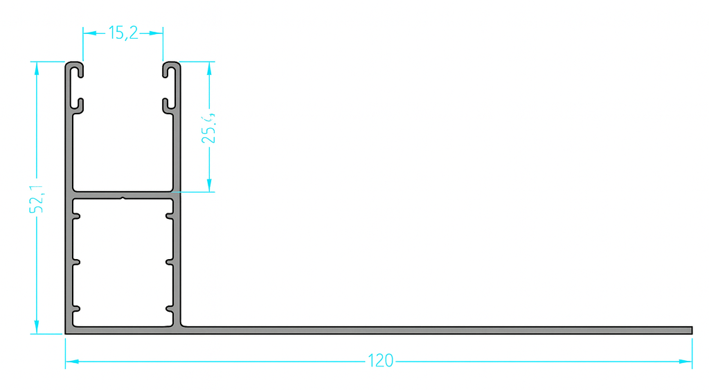 persiana cajón pvc lama aluminio guía l 12 (obra nueva)