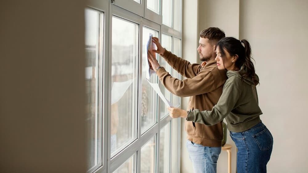 pareja pensando cómo aislar ventana corredera