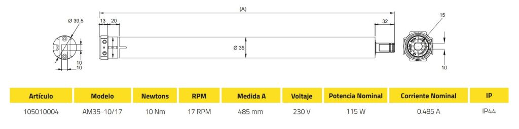 motor mecánico a ok para pulsador am35 basic