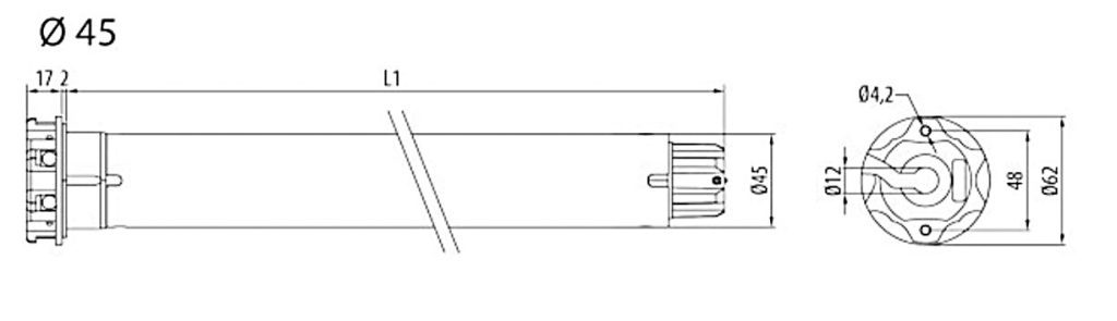 cherubini plug & play plus (motor mecánico para persianas y eje 50 o 60 mm)