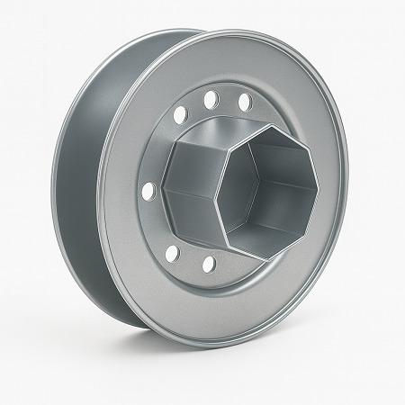 disco metÁlico con espiga para eje 50mm (valido para cinta 22mm)