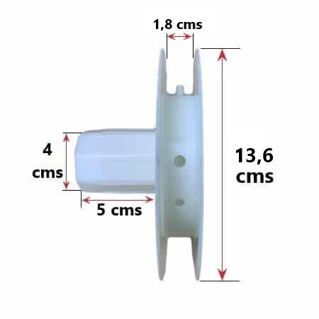 disco o polea de pvc cinta 14 (con espiga y valida para eje de 40mm) (copia)