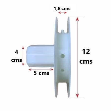 disco o polea de pvc cinta 18 (con espiga y valida para eje de 40mm) (copia)