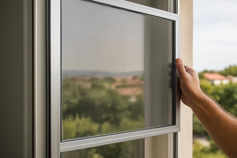 Instalación de mosquitera en ventana de aluminio
