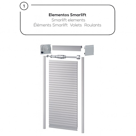 kit persiana enrollable smartlift pizarra negra 19mm (muebles de cocina)